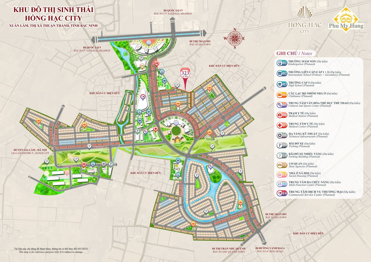 Mặt Bằng Khu đô thị Hồng Hạc City - Phú Mỹ Hưng Bắc Ninh