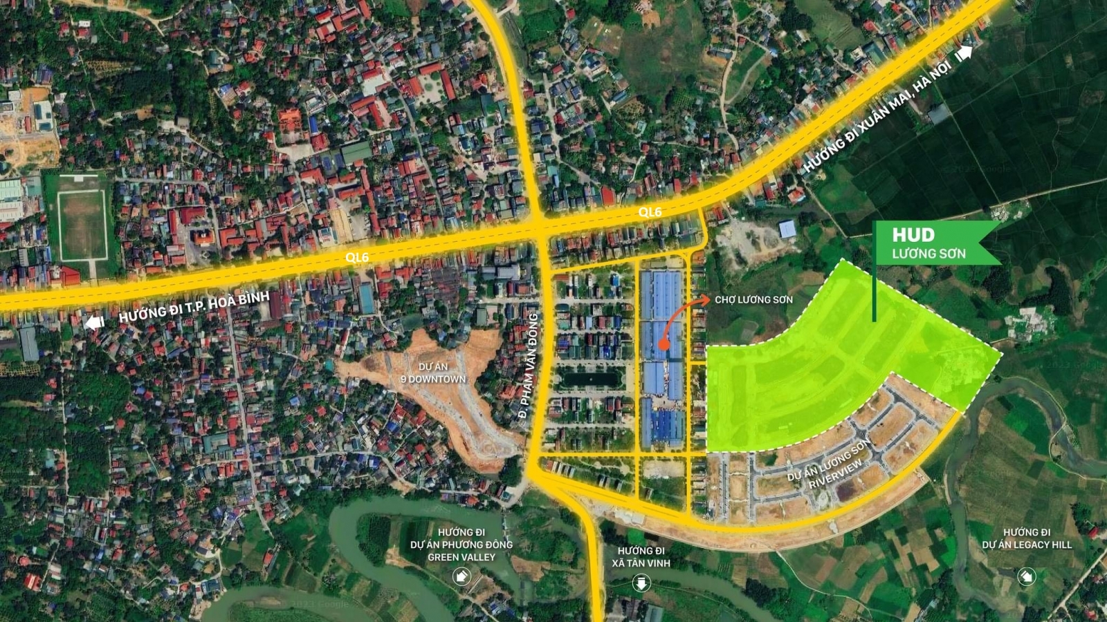 Vị trí dự án HUD Lương Sơn Hòa Bình