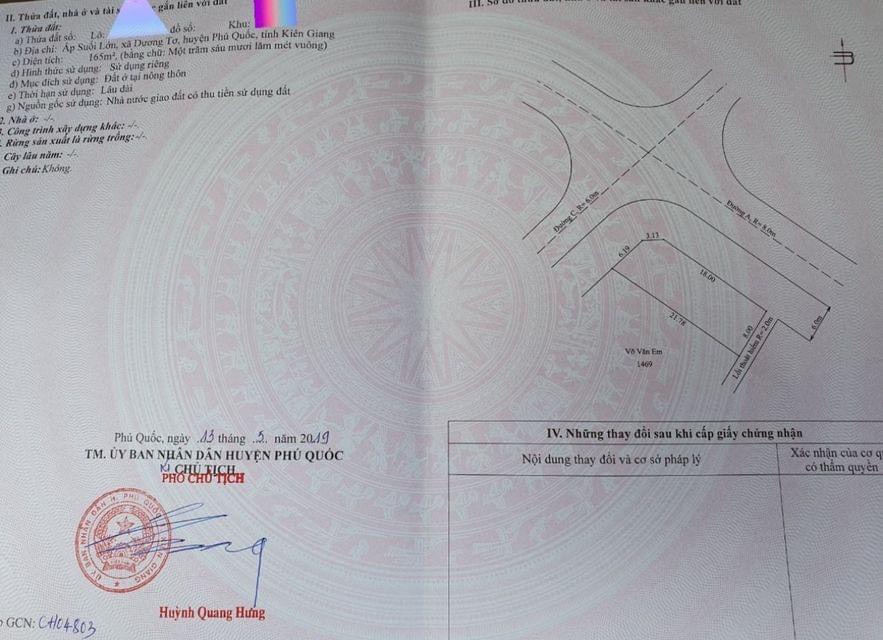 Sổ đỏ tái định cư Suối Lớn