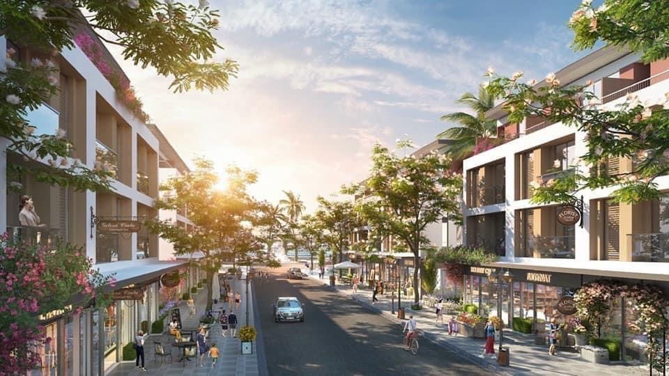 Phối cảnh liền kề mhdi móng cái với đường giao thông rộng