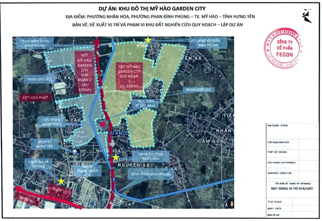 Vị trí dự án Mỹ Hào Garden City Hưng Yên
