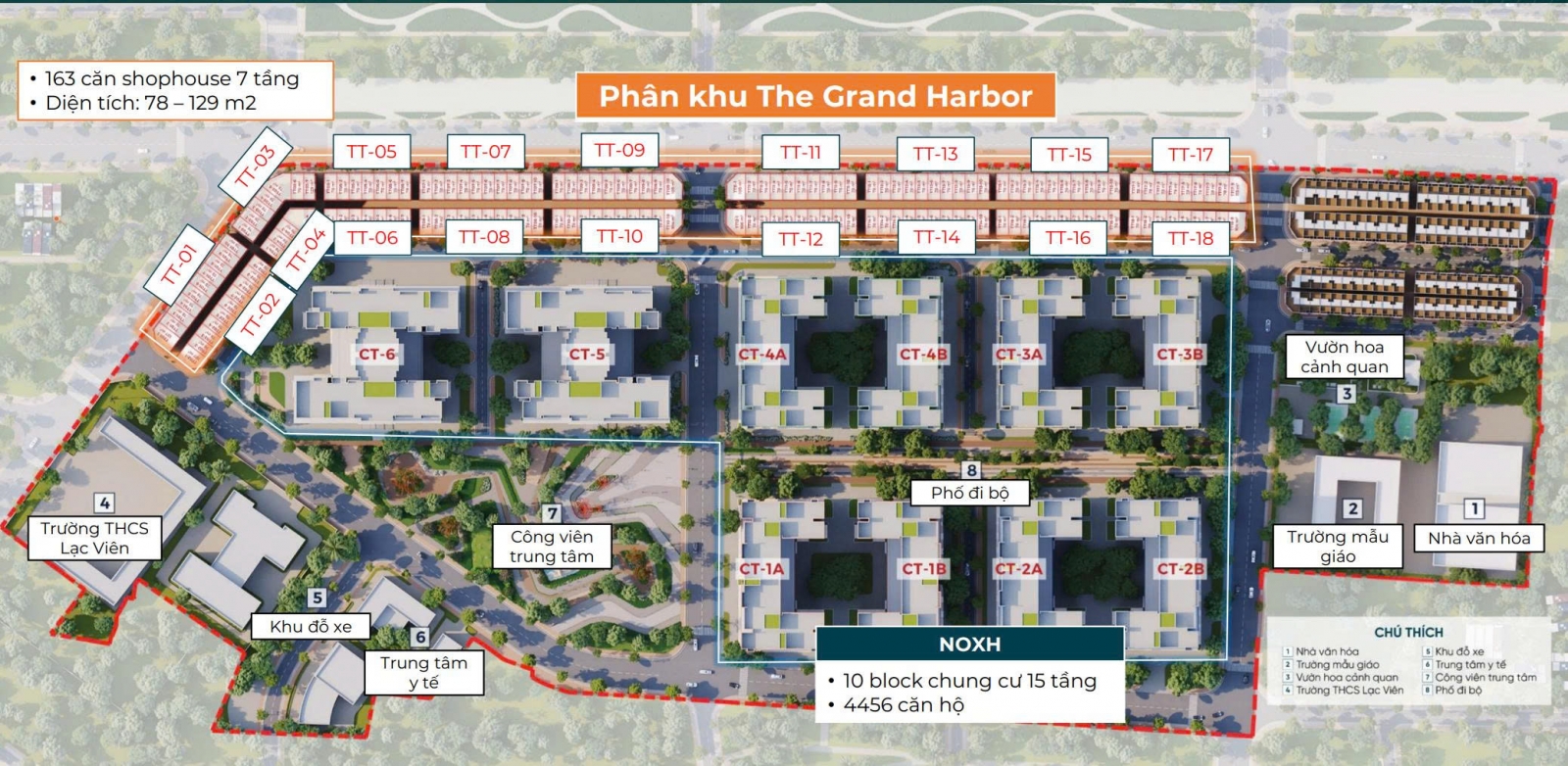 Shophouse dự án Kho 3 Lạc Viên mặt bằng