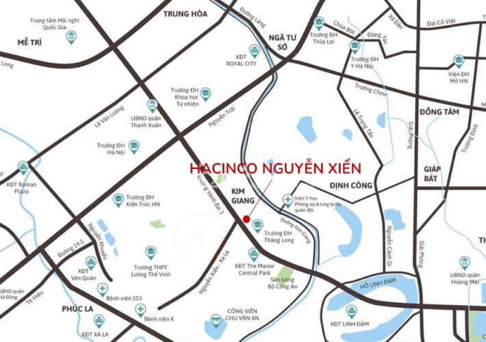vị trí Hacinco Nguyễn Xiển Đại Kim