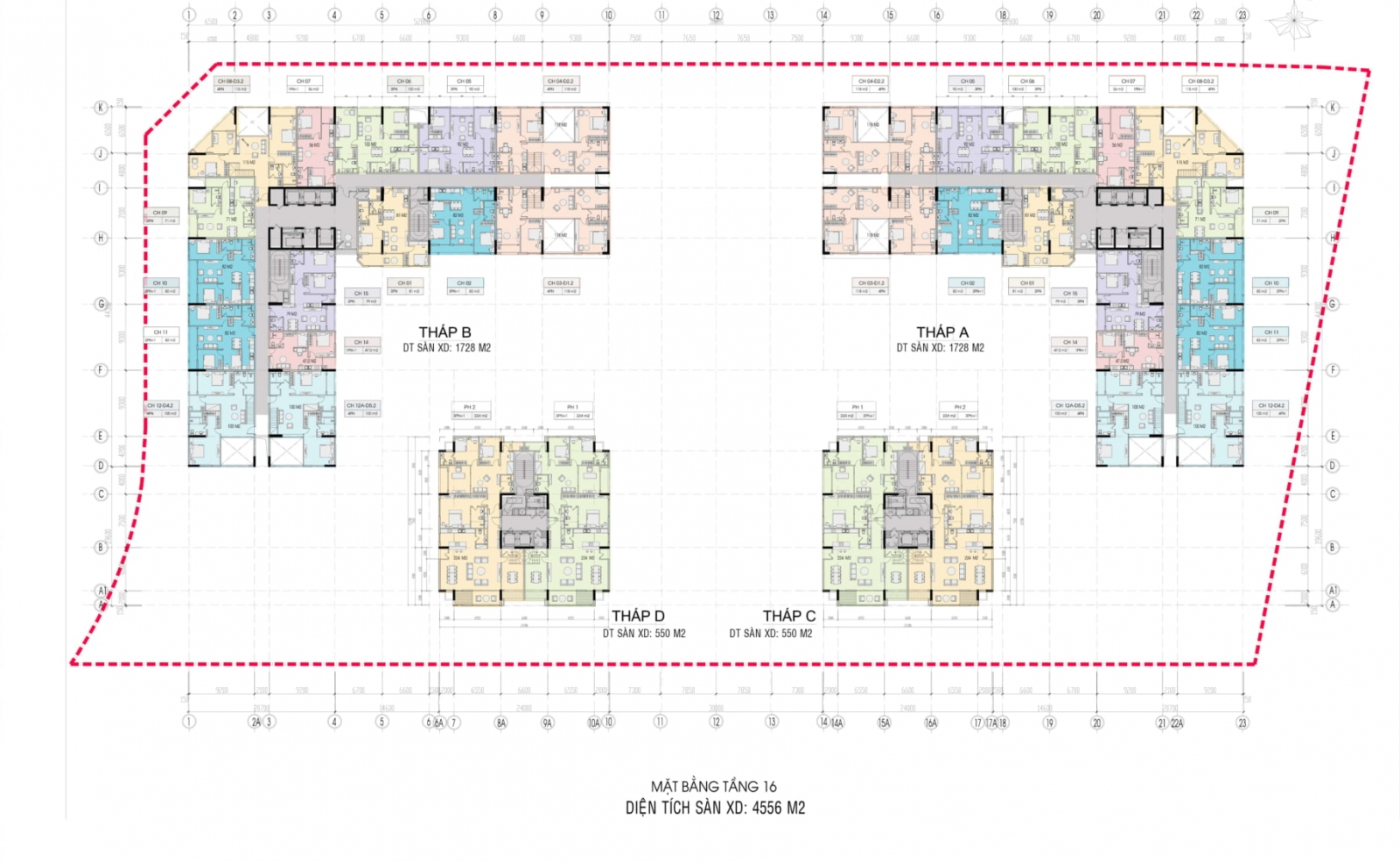  Mặt bằng Tầng 16 Platinum Cổ Linh