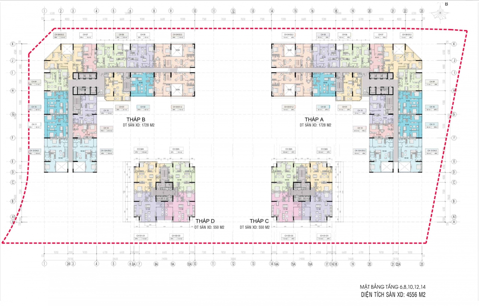  Mặt bằng Tầng 5 Platinum Cổ Linh