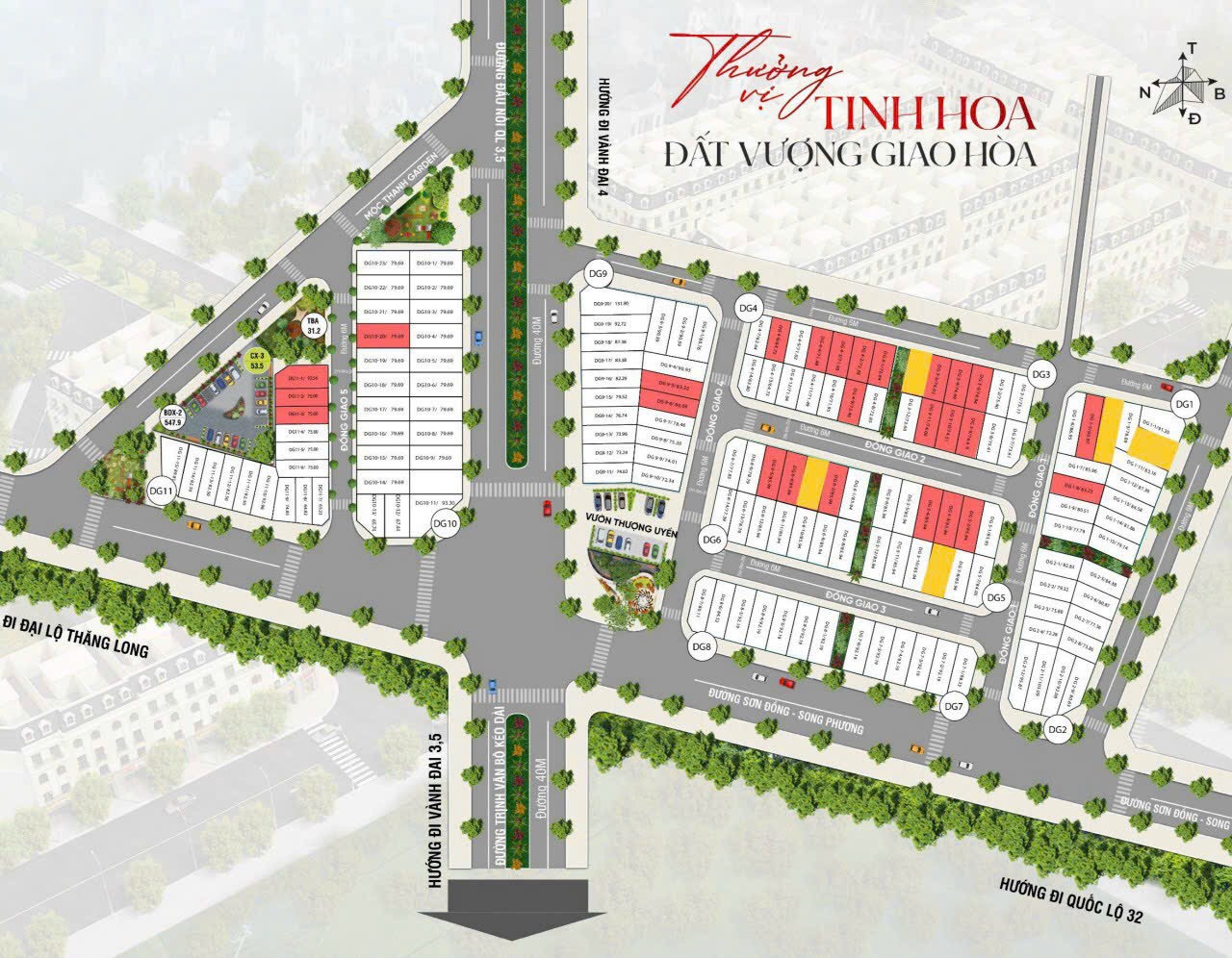 mặt bằng Sơn Đồng Center Hoài Đức tiến độ 