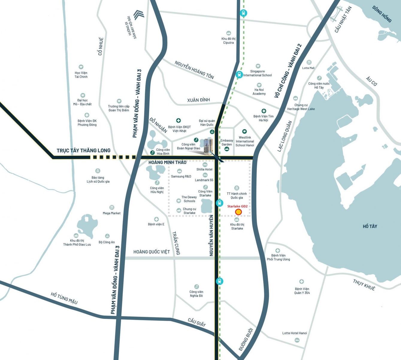 vị trí chung cư Starlake Giai đoạn 2