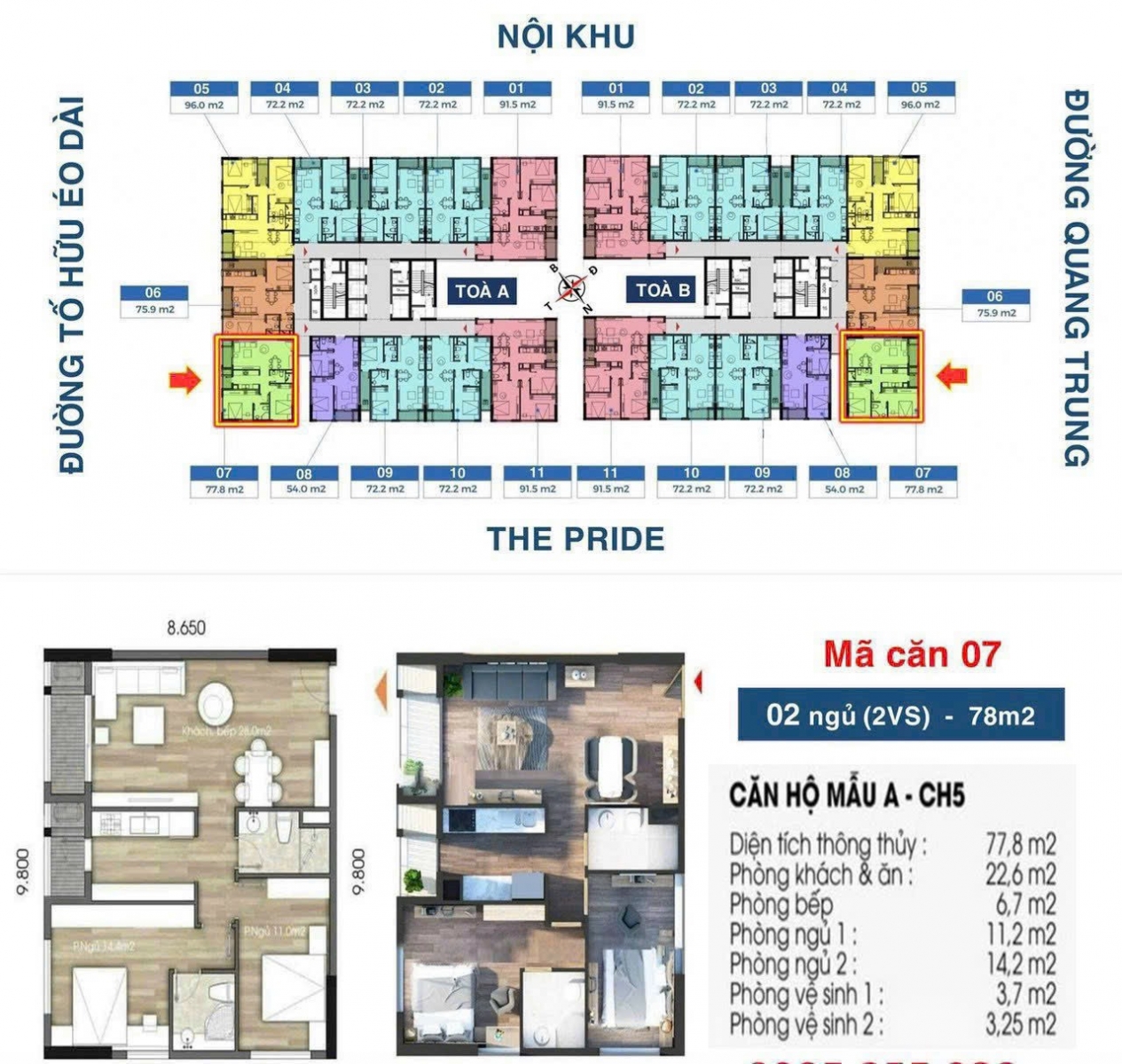 mặt bằng The Charm An Hưng 96m2