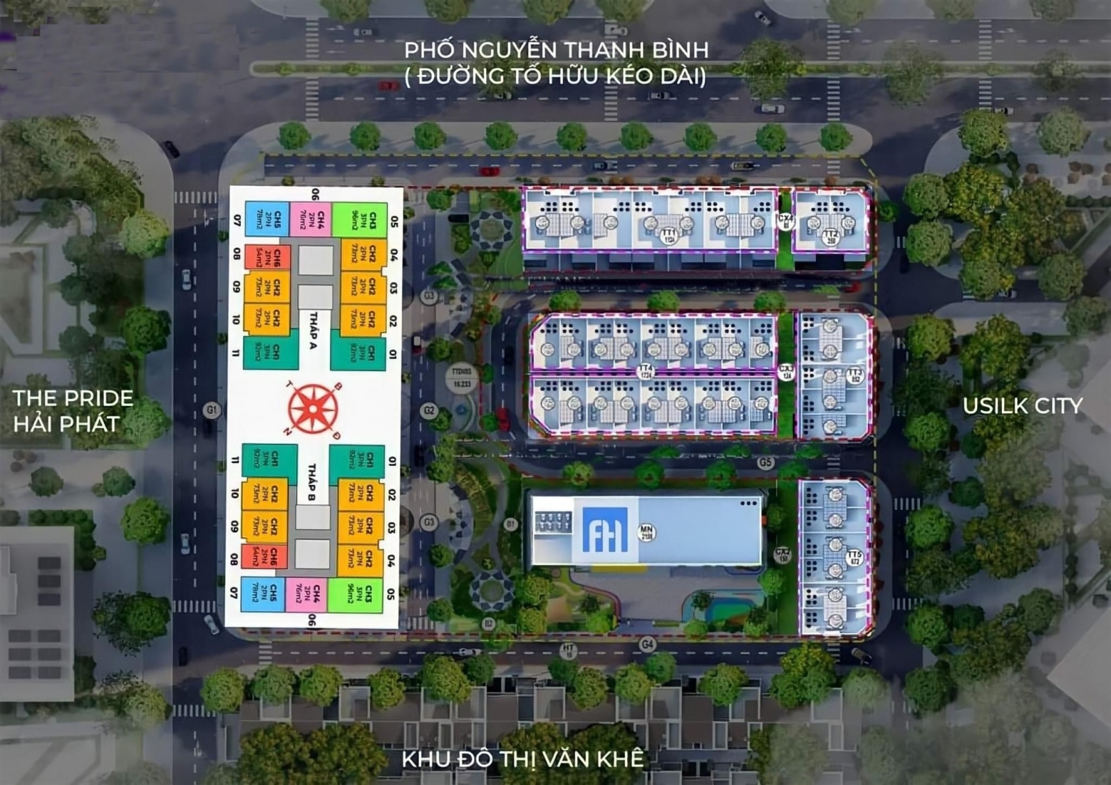 mặt bằng dự án the charm an hưng