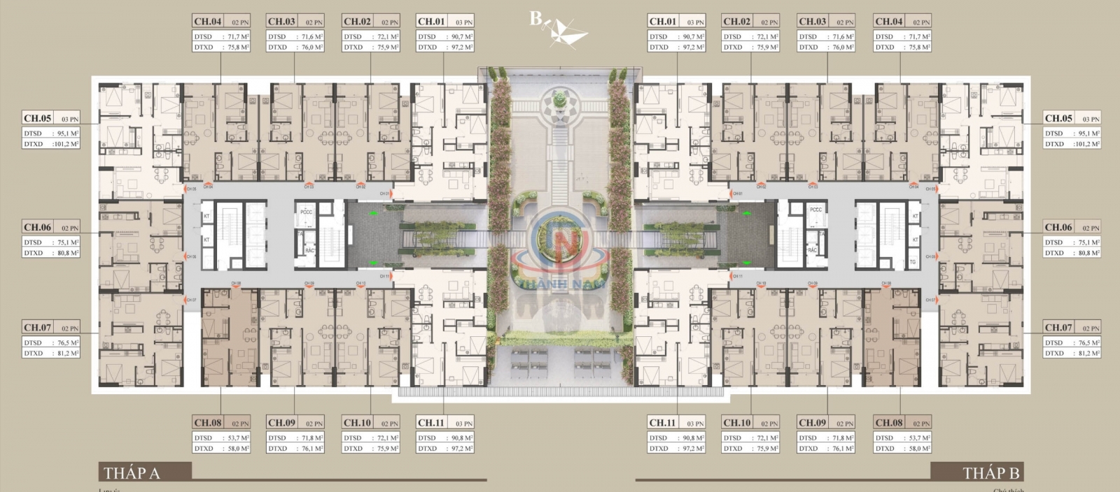 mặt bằng The Charm An Hưng hà đông