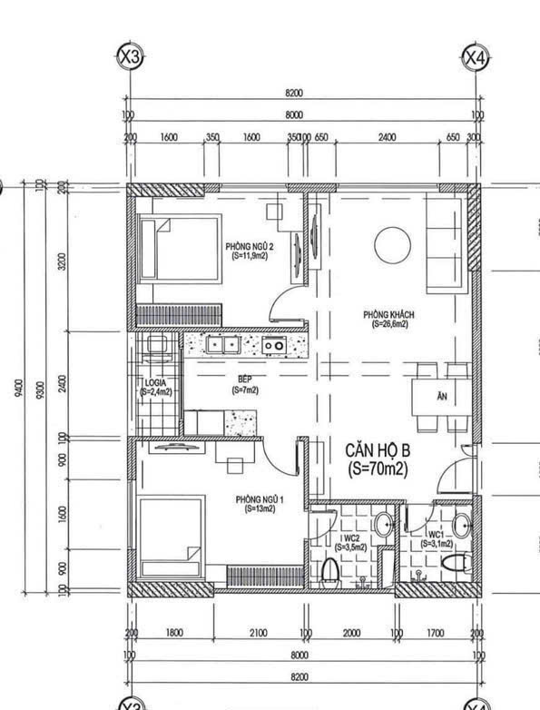 mặt bằng UDIC Ecotower Hạ Đình 214 Nguyễn Xiển