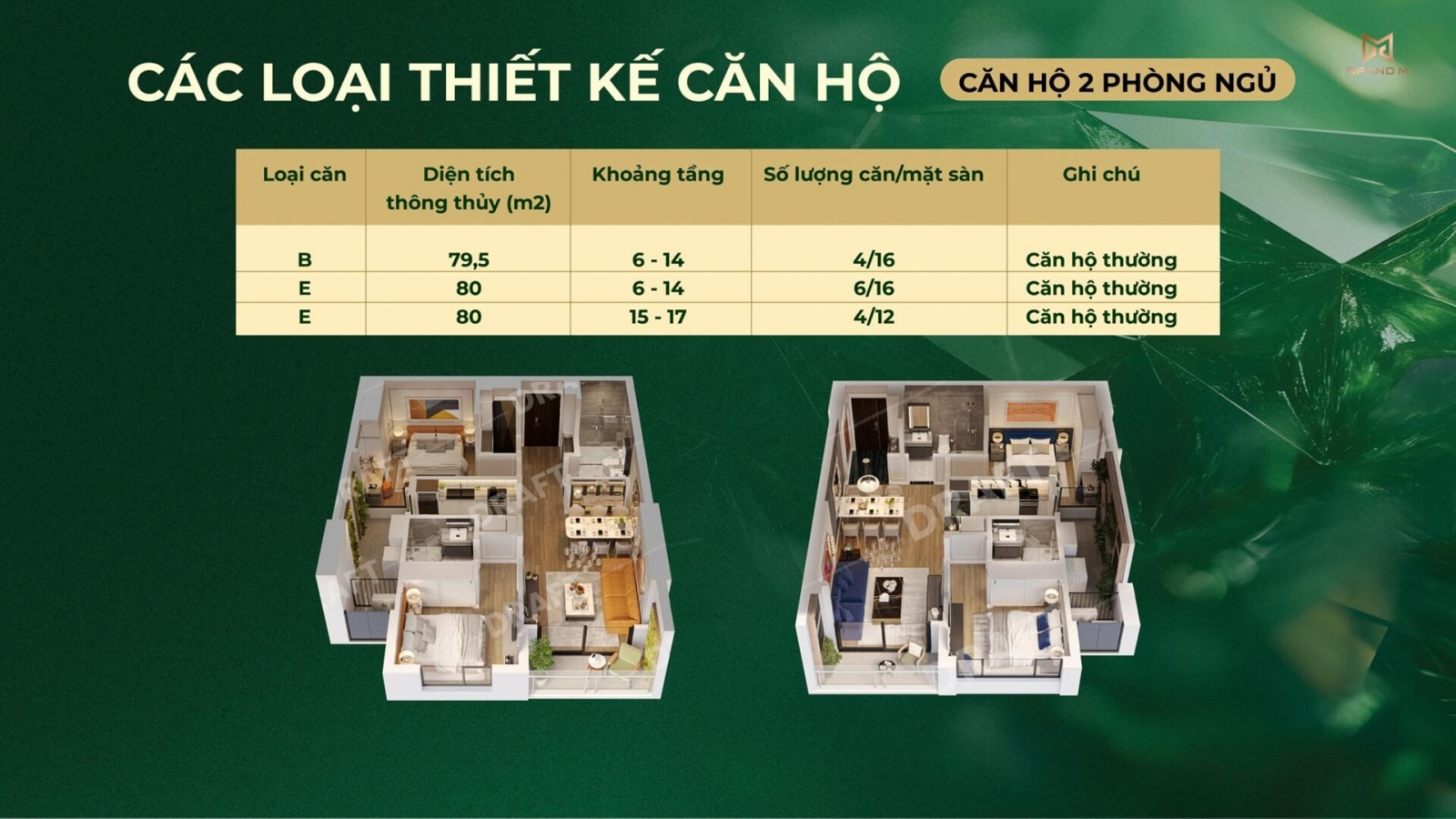 Mặt Bằng căn hộ Northern Emerald Long Biên