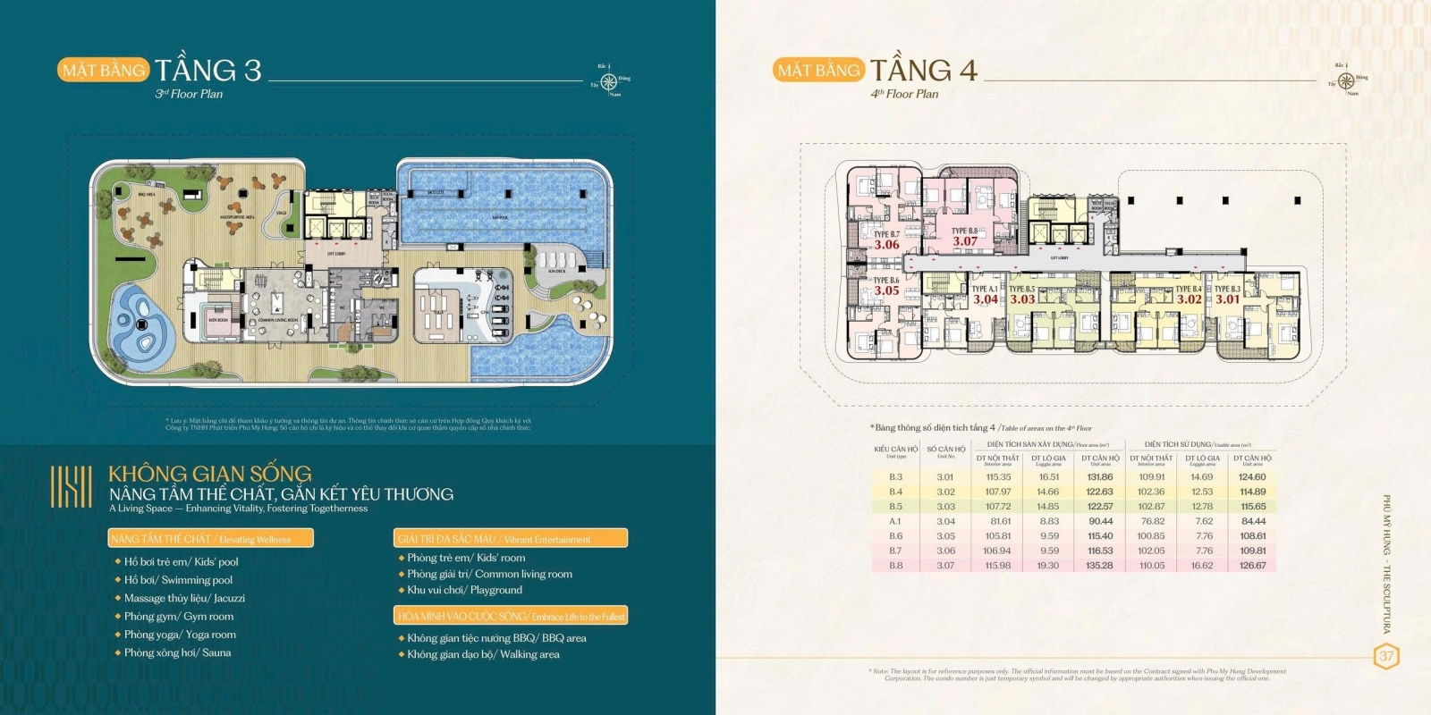 Mặt bằng shophouse tầng 3 Sculptura Phú Mỹ Hưng