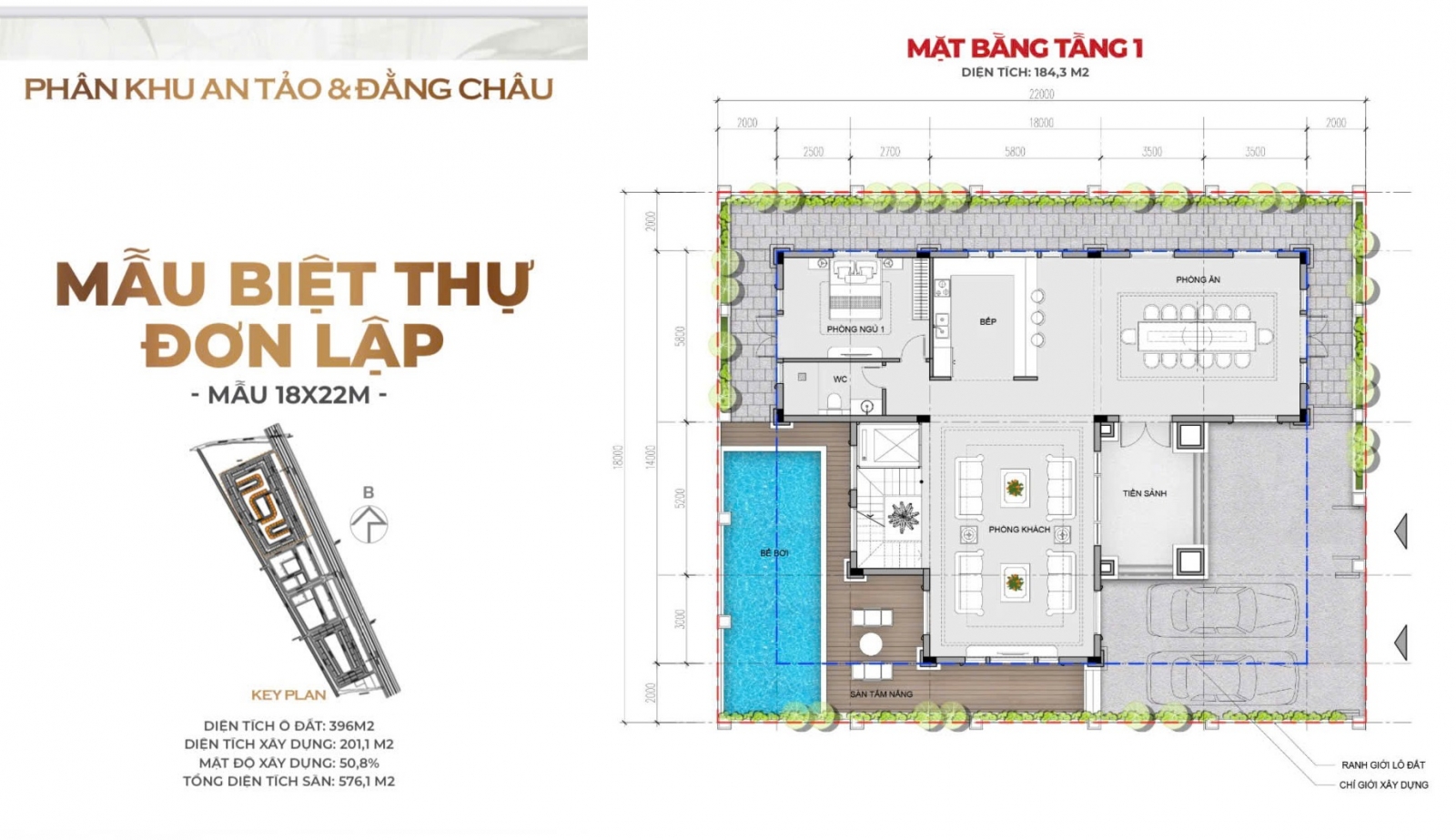 Biệt thự Sunshine City song lập mặt bằng