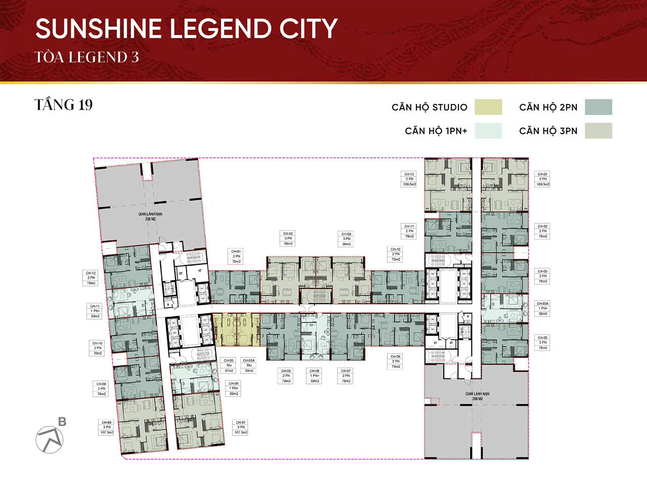 mặt bằng Chung cư Sunshine Legend City Hưng Yên