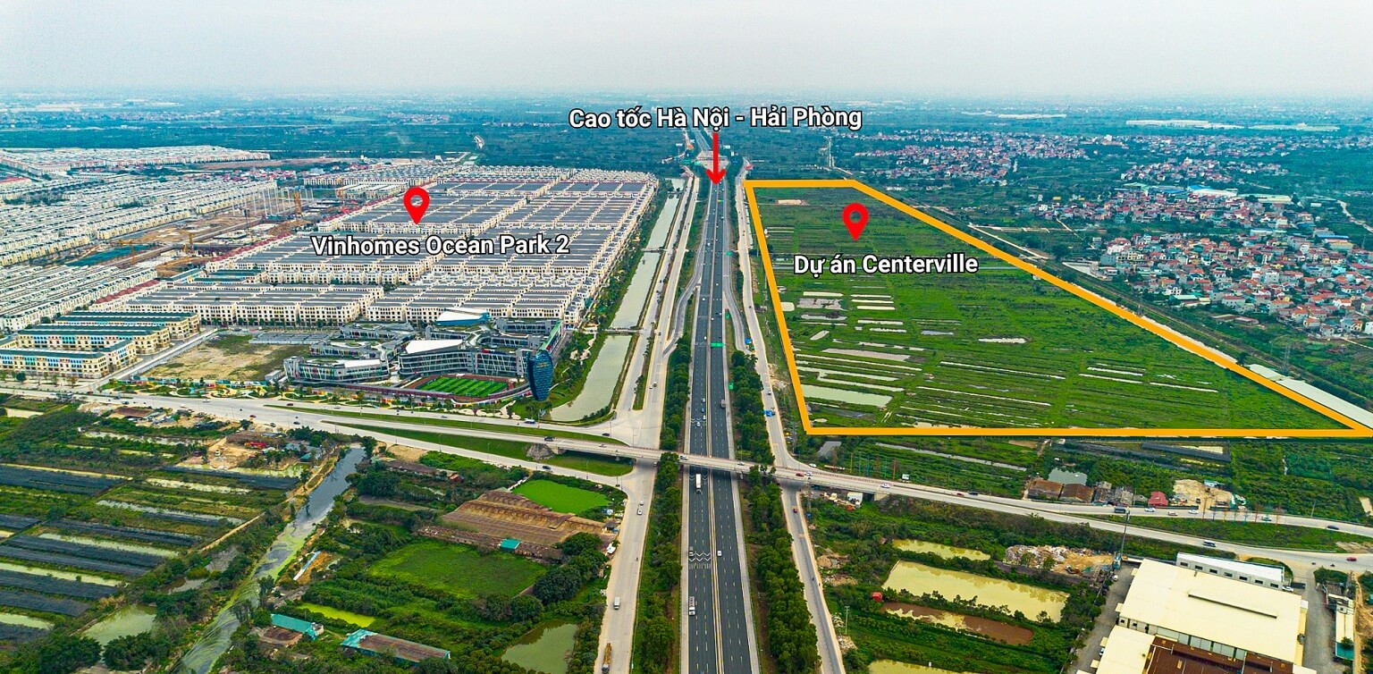 vị trí dự án centerville văn giang hưng yên