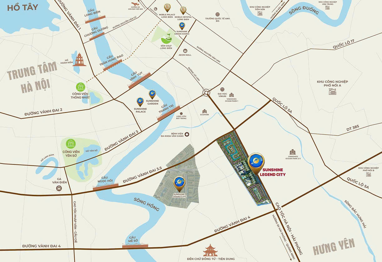 Vị trí SunShine Legend City (dự án Center Ville)