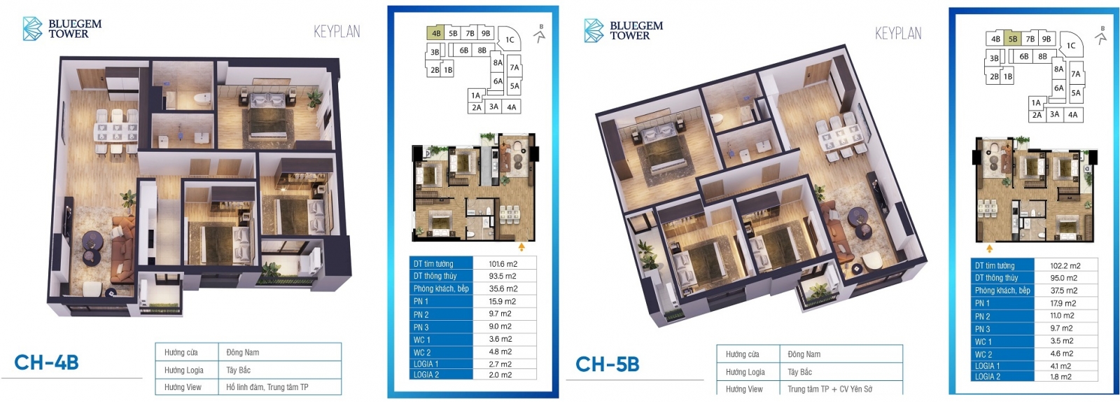 Mặt bằng căn hộ Dự án Bluegem Tower Thanh Trì