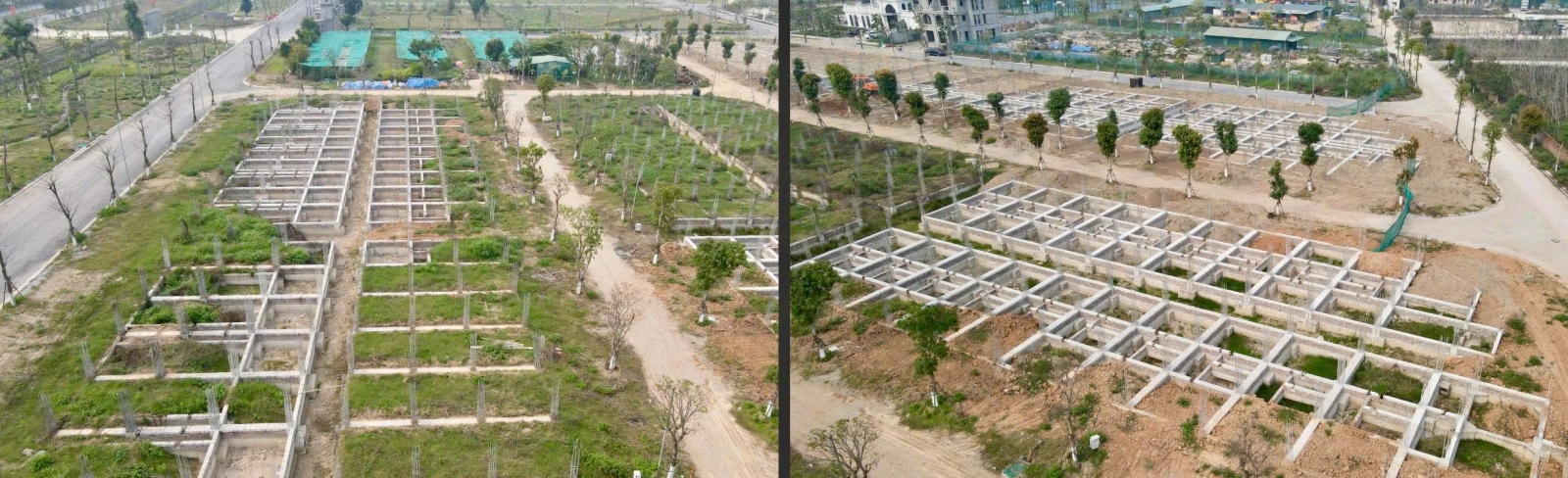 Tiến độ CEO Mê Linh phần móng biệt thự