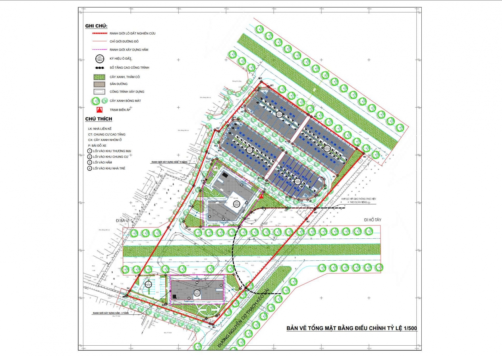 Mặt bằng Dự án Khu nhà ở Phú Diễn Chung cư Minh Giang