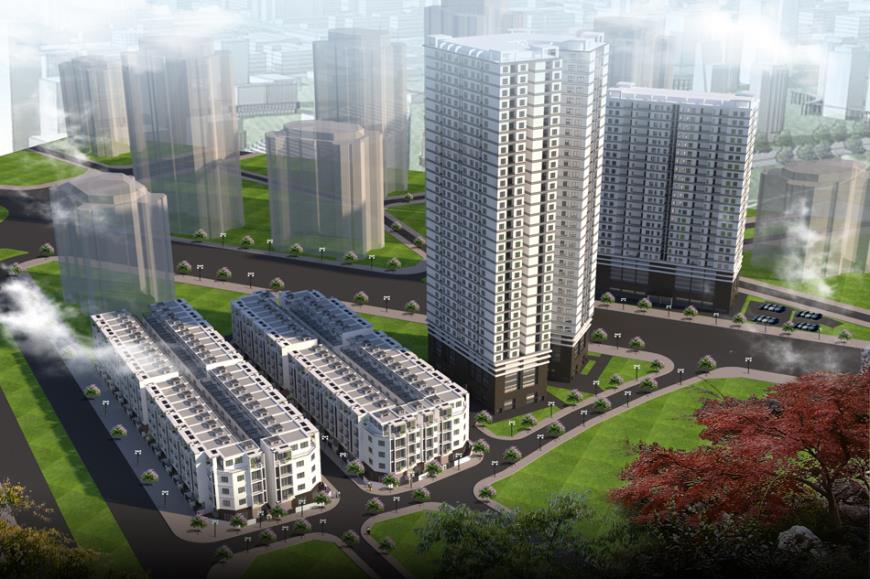 Phối cảnh Khu nhà ở Phú Diễn Chung cư Minh Giang 