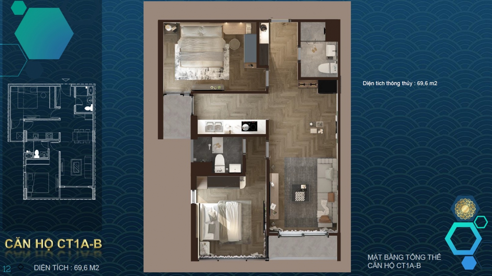 Chung cư thương mại Tây Nam Mễ Trì 2 ngủ