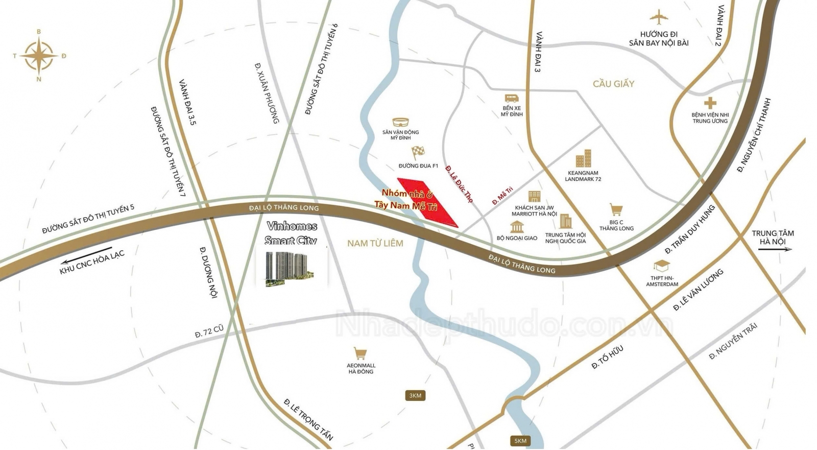 Vị trí dự án nhóm nhà ở Tây Nam Mễ Trì