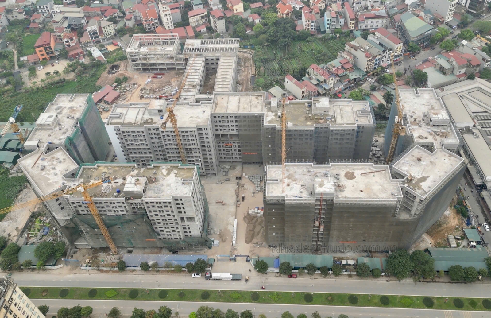 Nhà ở xã Hội Thăng Long Green City thi công xây thô 