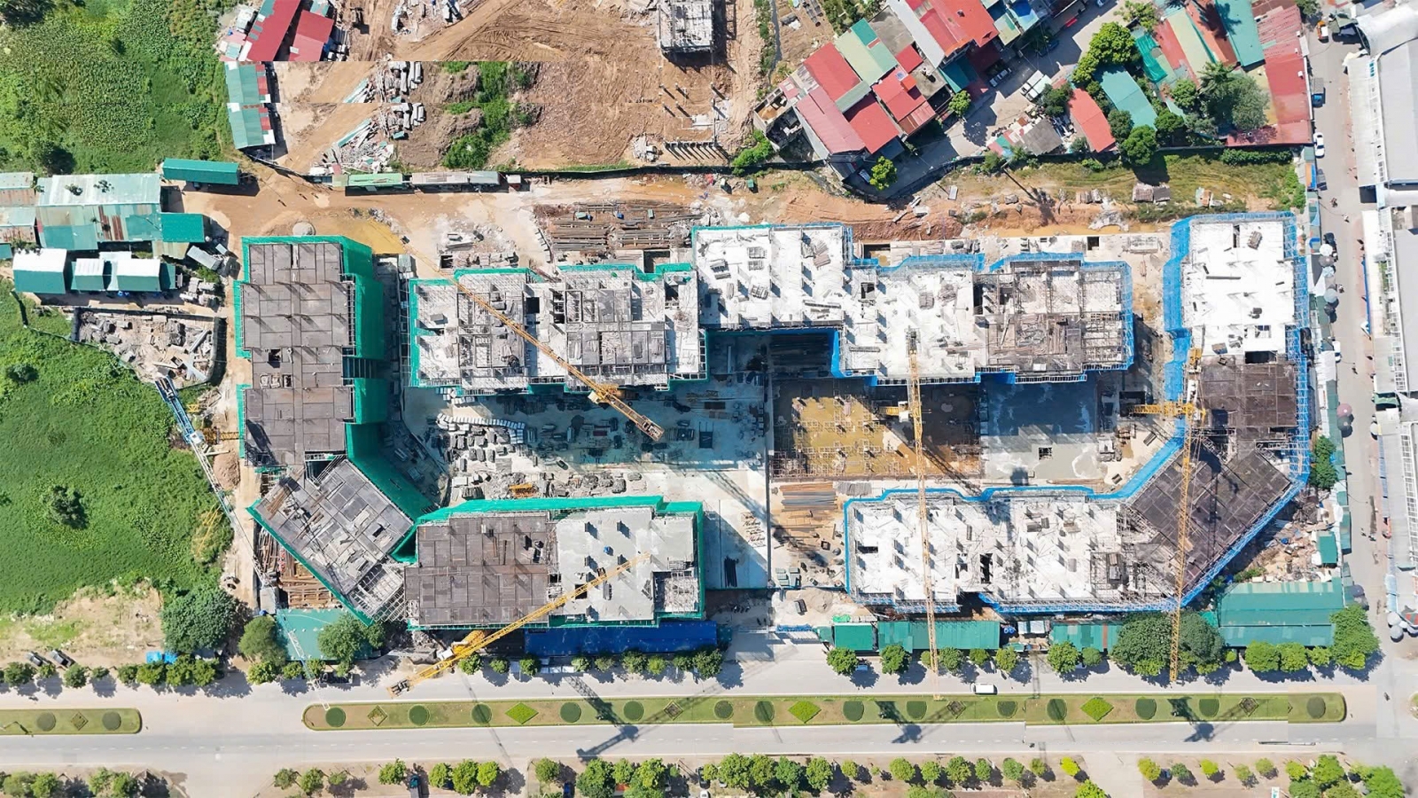 Tháng 11/2025 nhà ở xã hội Thăng Long Green City thi công xây thô tới tầng 6