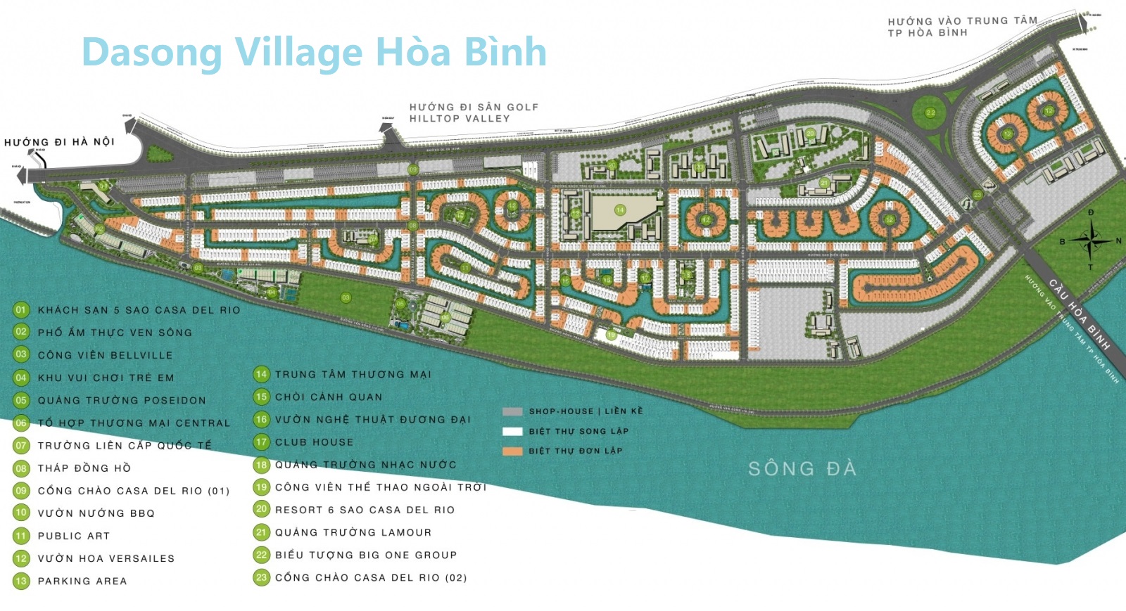 Mặt bằng Dasong Village Hòa Bình phân khu