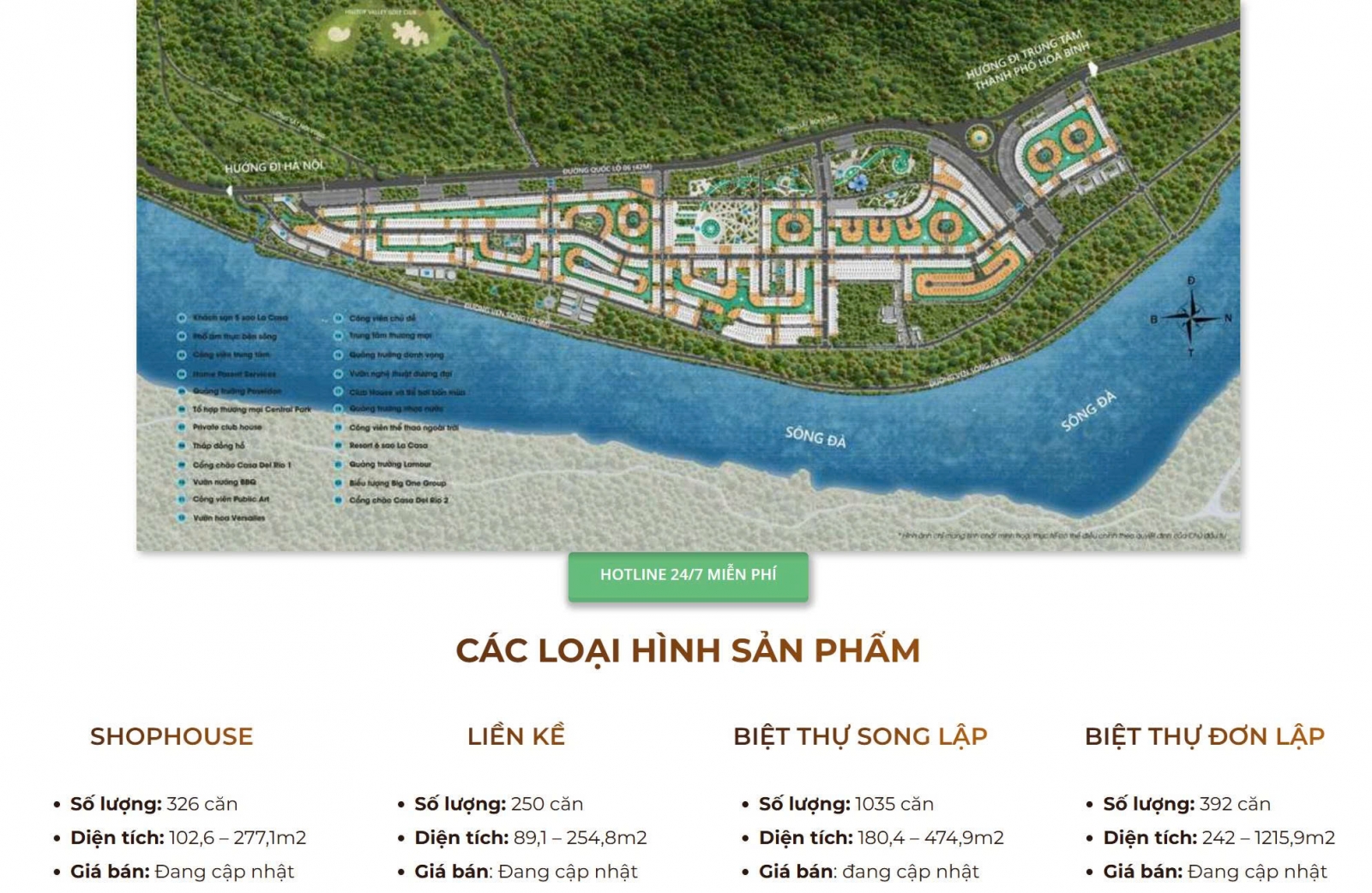 Mặt bằng Dasong Village Hòa Bình