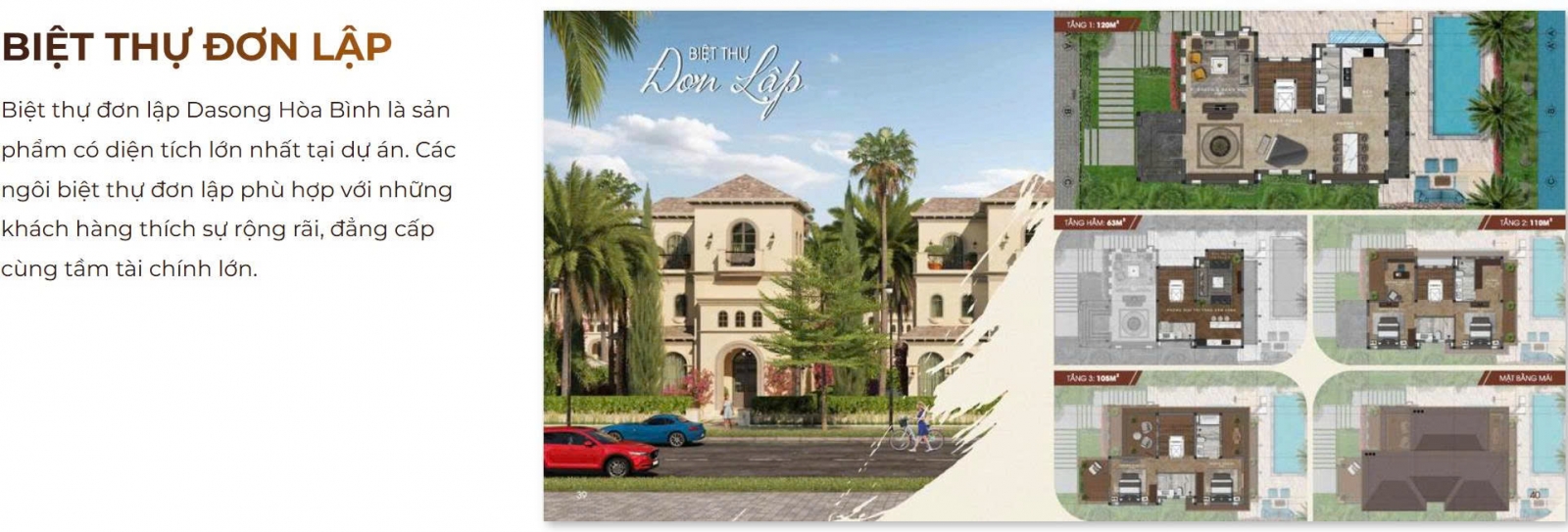 Mẫu biệt thự đơn lập Dasong Village Hòa Bình