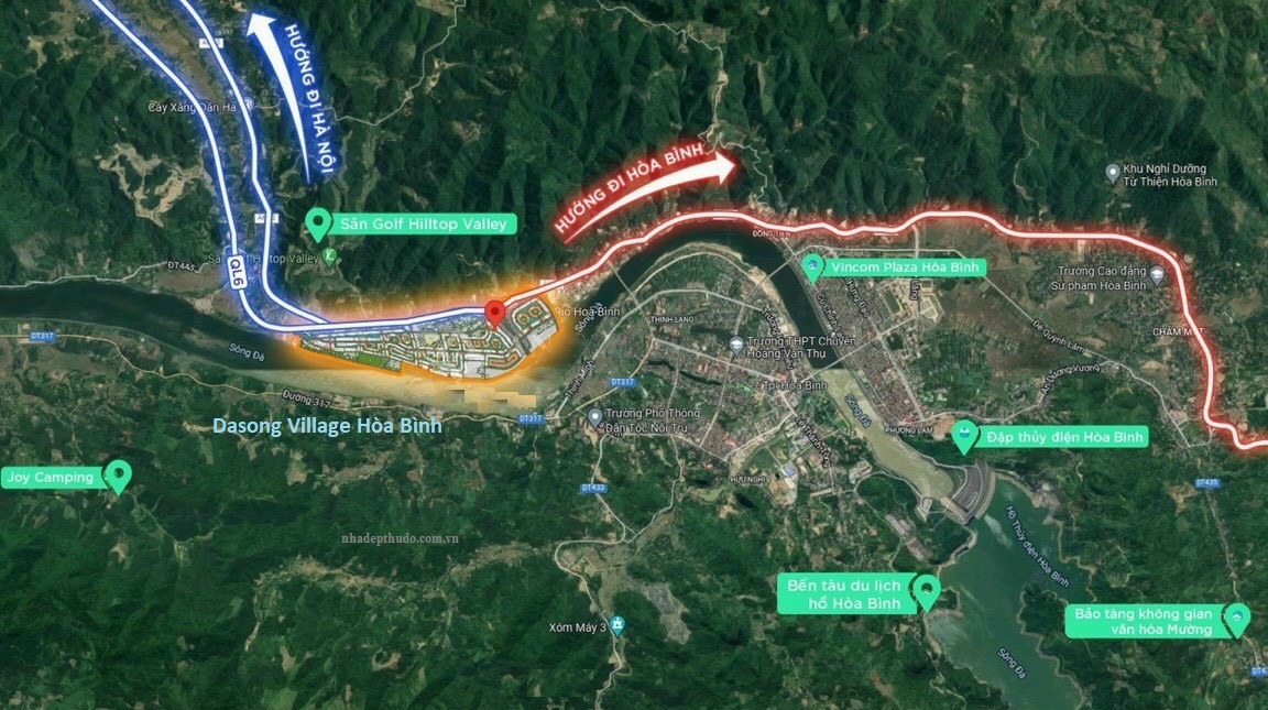 Vị trí dự án Dasong Village Hòa Bình di chuyển