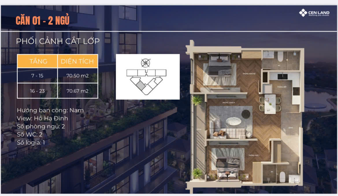 Mặt bằng Động Lực Tower 130 Hạ Đình 70m2