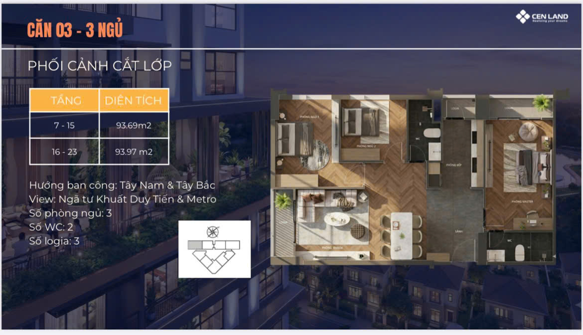 Mặt bằng Động Lực Tower 130 Hạ Đình 93m2