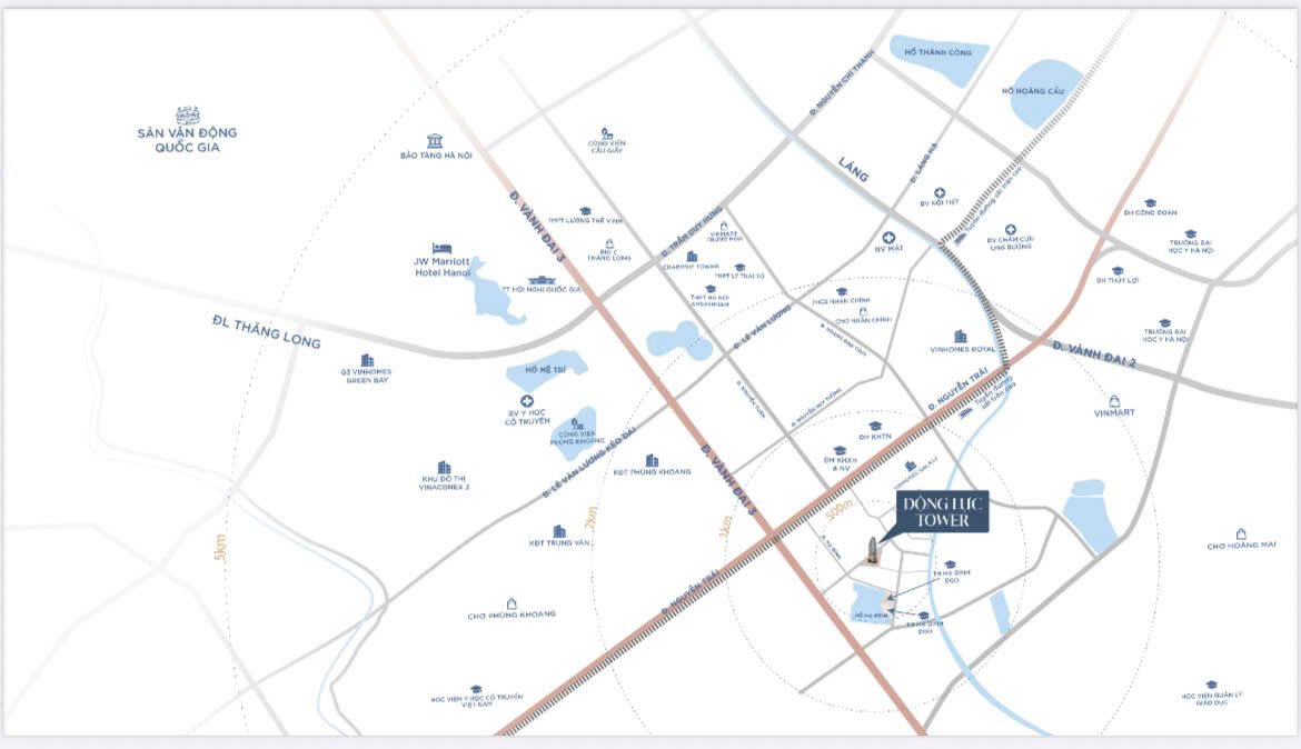 vị trí chung cư Động Lực Tower 130 Hạ Đình