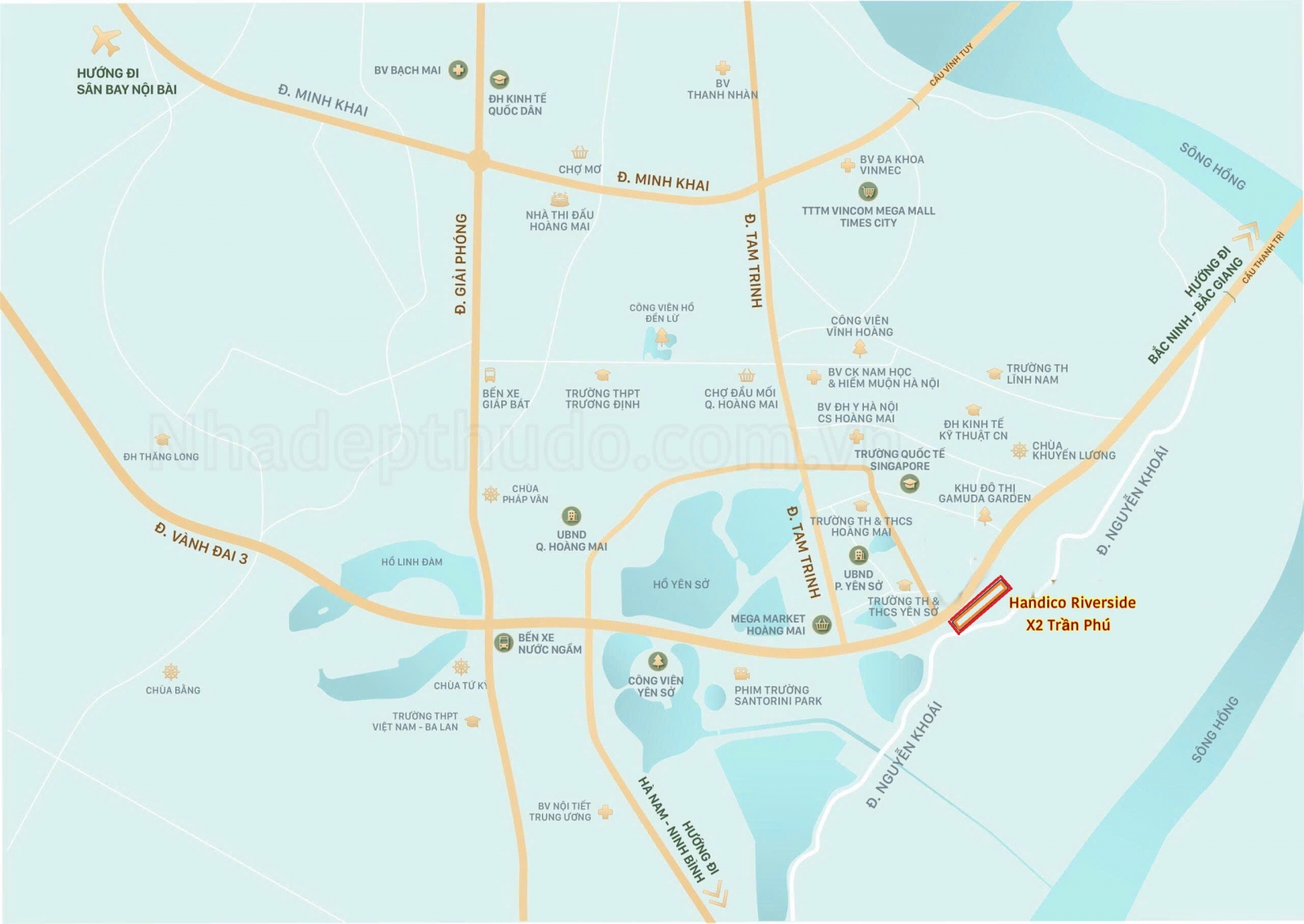 vị trí Chung cư HanDico Riverside X2 Trần Phú