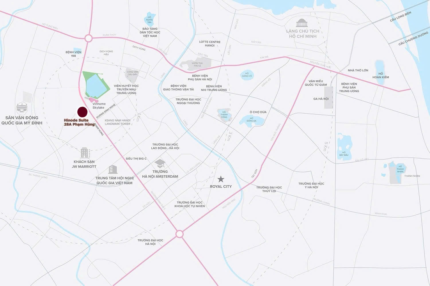 Vị trí Hinode Suite 28A Phạm Hùng.