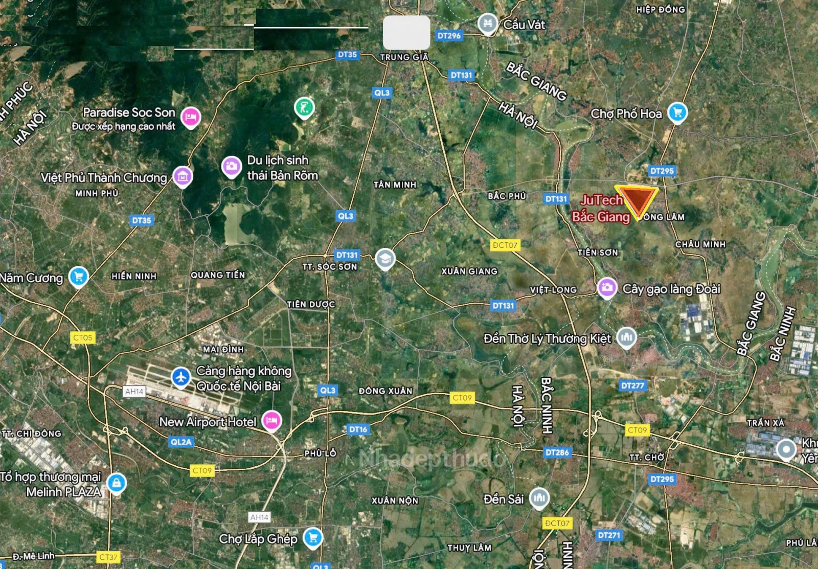 Vị trí Cụm công nghiệp Jutech Bắc Giang