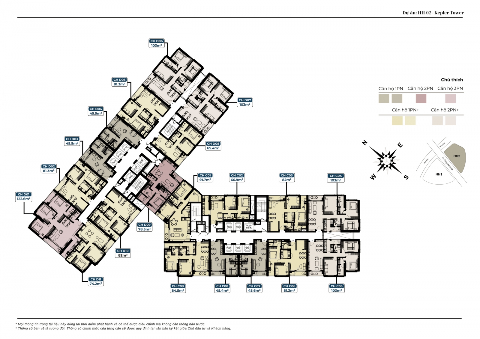 mặt bằng Chung cư Kepler Land mỗ lao HH02