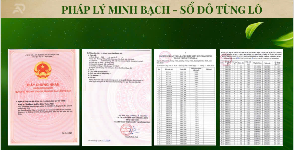 dự án Khu đô thị Thống Nhất Hòa Bình Aqua Garden