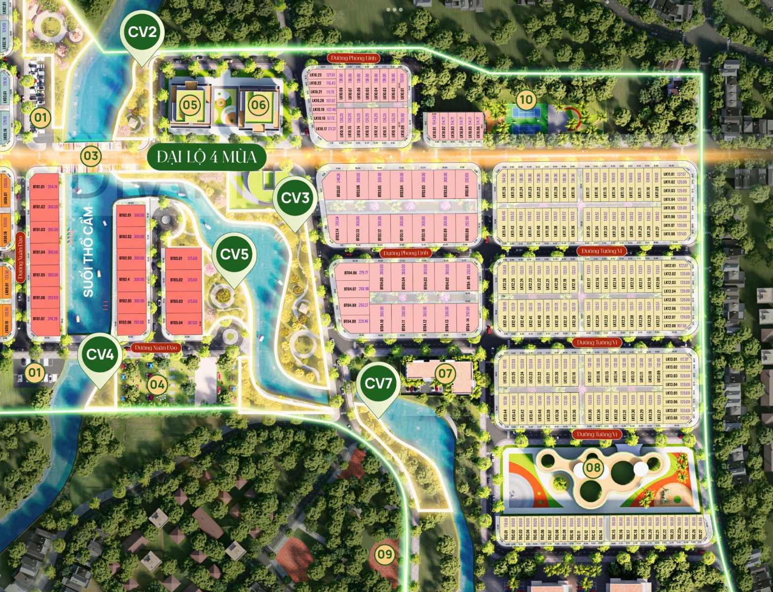 Mặt bằng Phân khu Phong Linh và Tường Vy