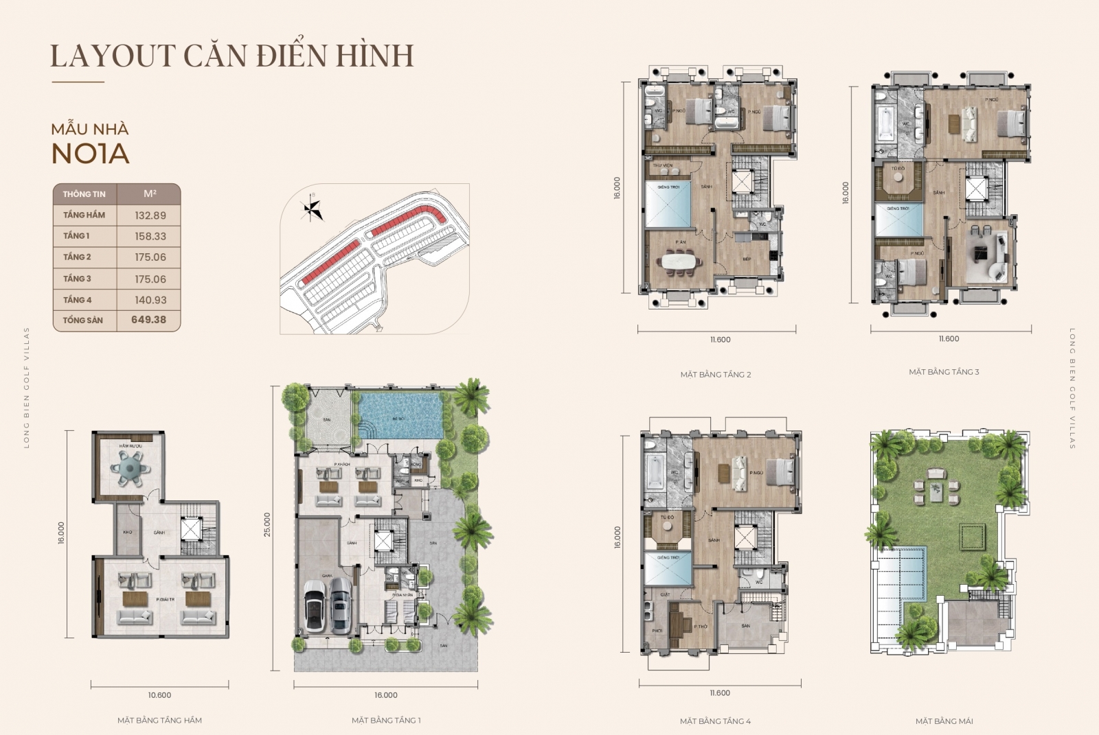 Mặt Bằng Sân Golf Long Biên Villas 1