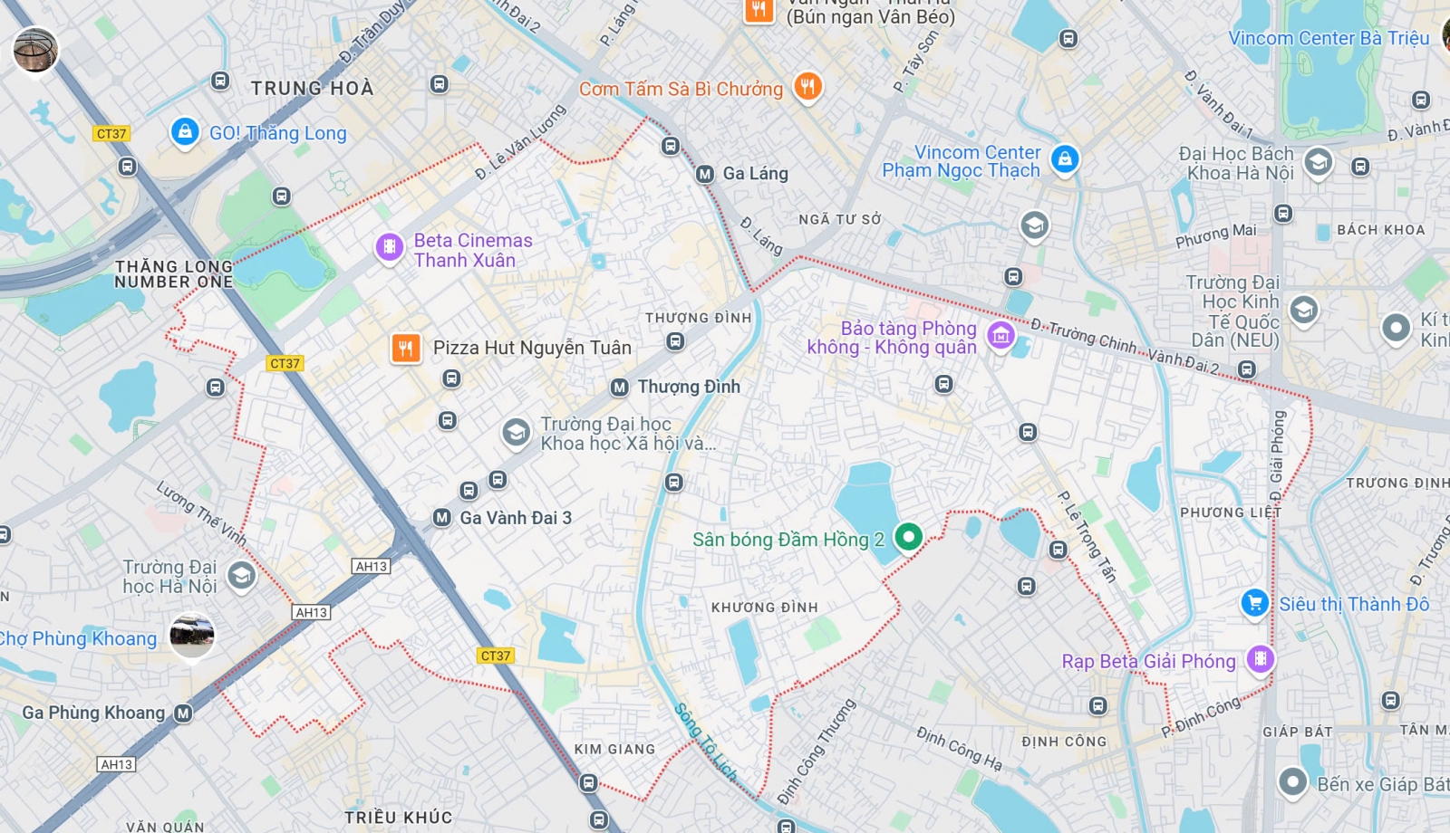 Nhà đất thổ cư quận Thanh Xuân vị trí