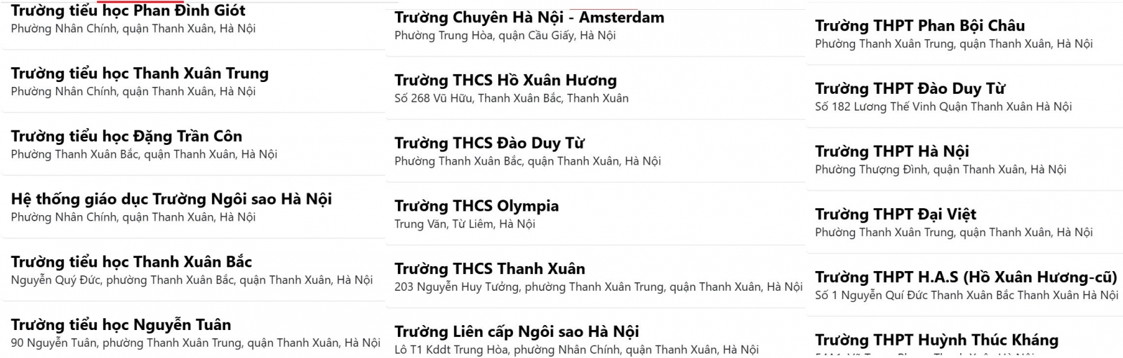 Nhà đất thổ cư quận Thanh Xuân giá bán