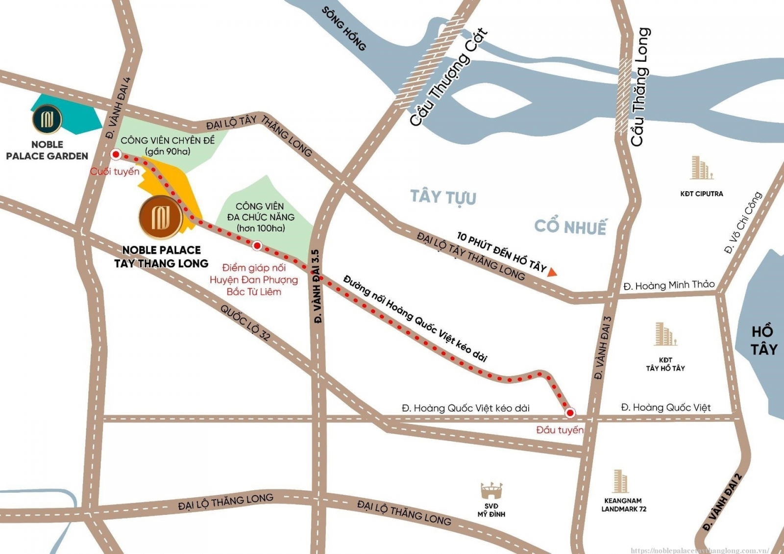 Vị trí Noble Place Tây Thăng Long thuận lợi