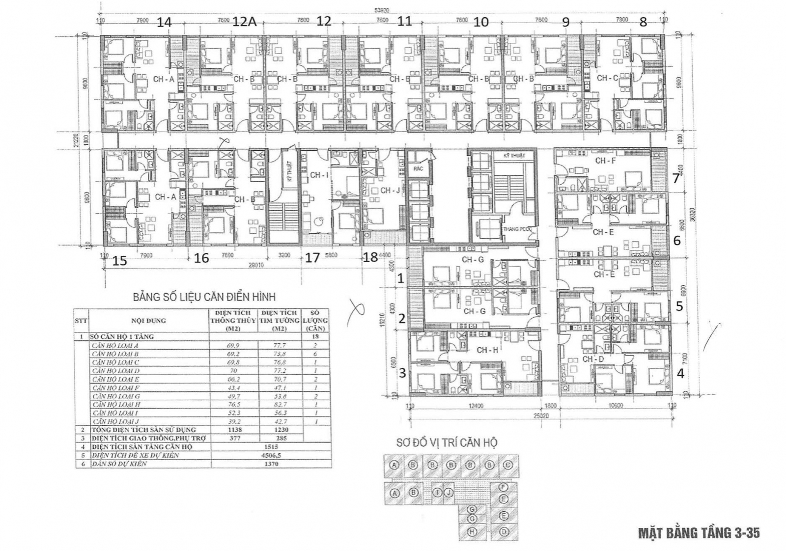  Mặt bằng nhà ở xã hội 393 Lĩnh Nam tầng 3-35