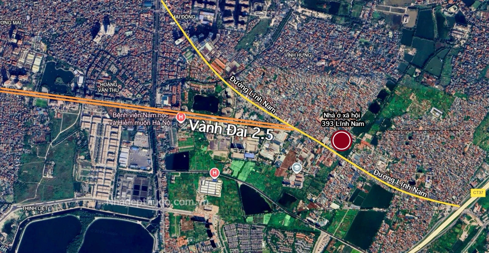 vị trí nhà ở xã hội 393 Lĩnh Nam