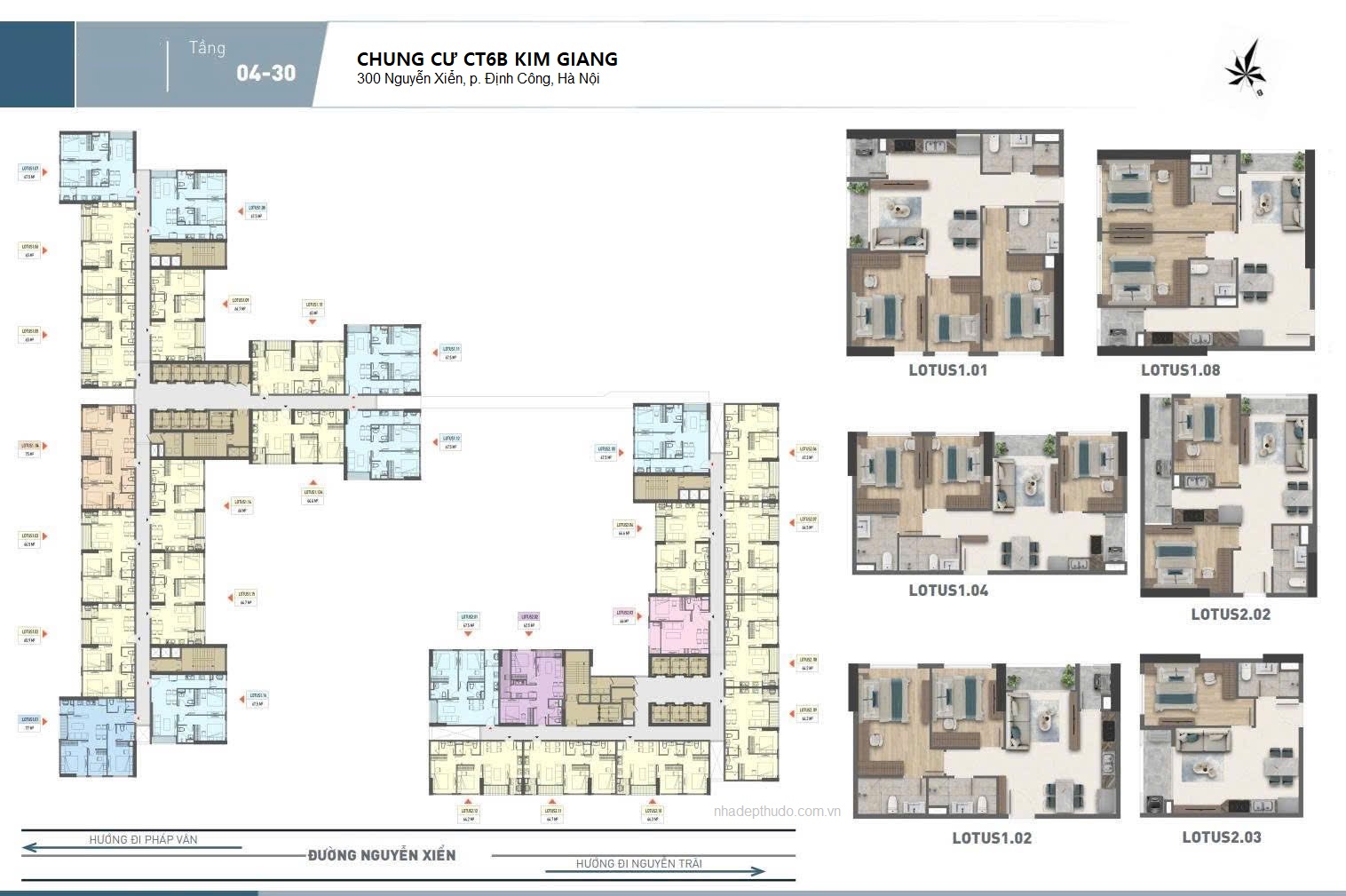 mặt bằng CT6B Kim Giang 300 Nguyễn Xiển