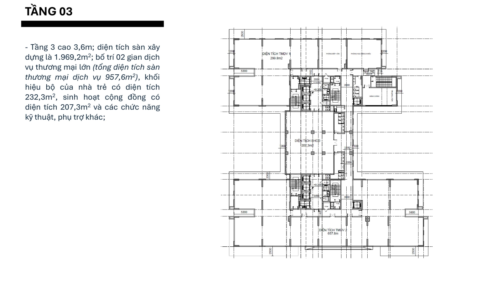 Mặt bằng nhà ở xã hội Tân Lập tầng 3